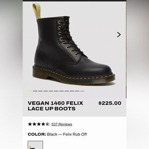 Doc Martens vegan 1460 Felix lace up boots.